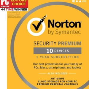 Symantec Norton Security Premium–10 Devices–1 Year Subscription